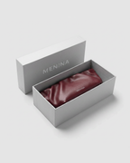 MENINA burgundy soft eyewear case with lens cloth