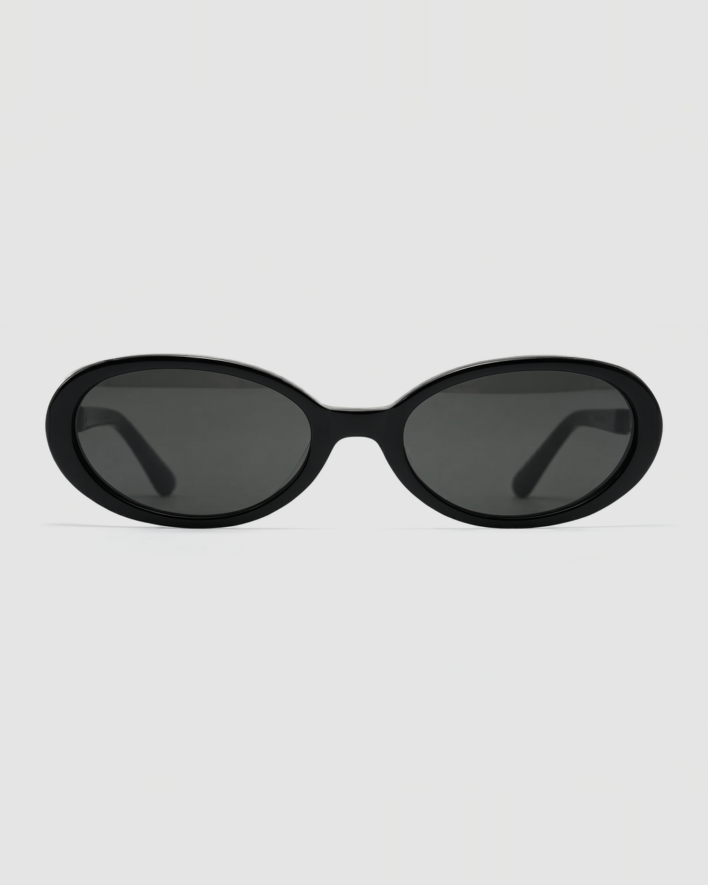 NOIR rounded oval acetate glasses by MENINA, black frame with silver temples