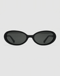 NOIR rounded oval acetate glasses by MENINA, black frame with silver temples